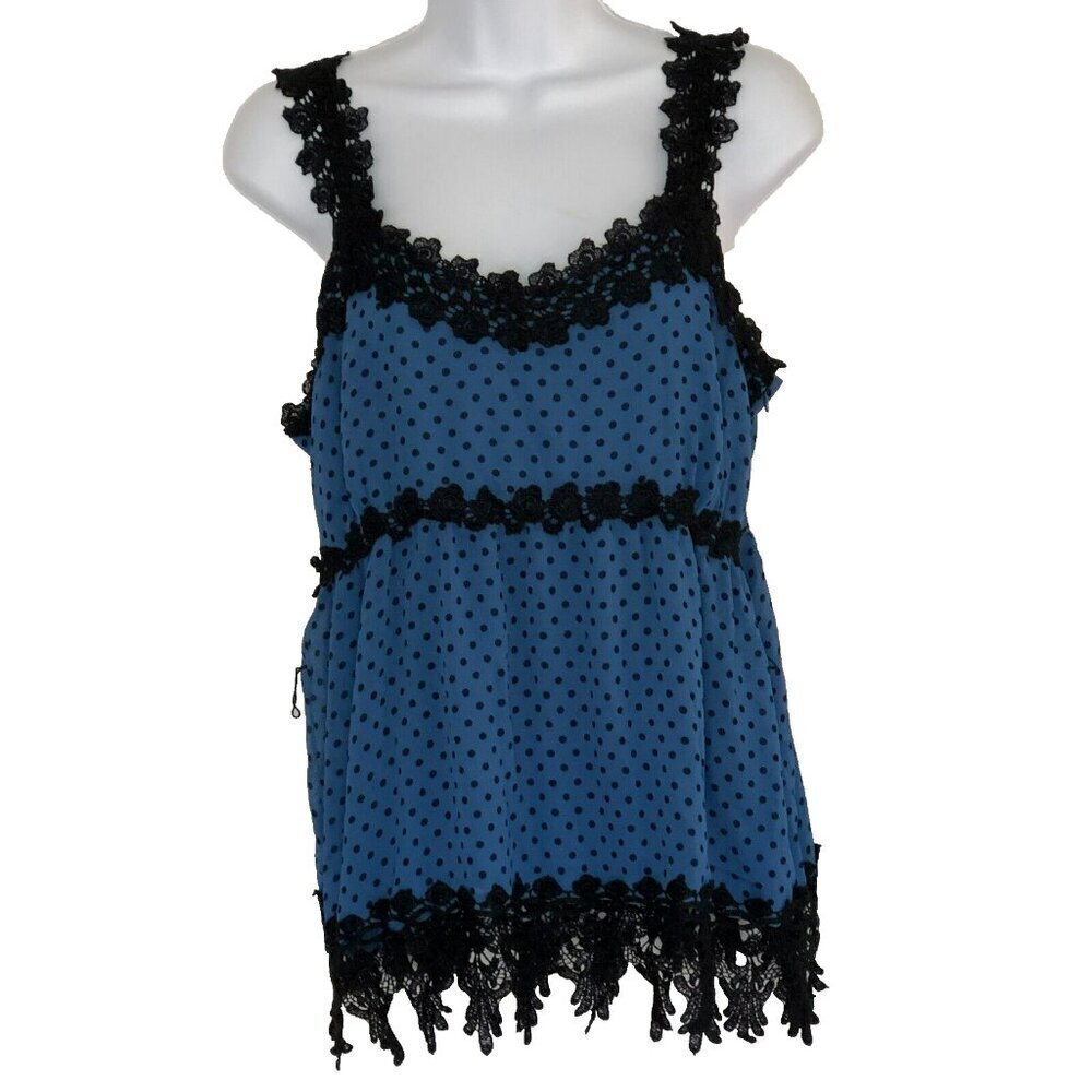 Apt 9 Babydoll Top Y2K Lace Trim Side Zip sz 10 new w flaw